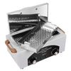 Metal high temperature sterilizer for beauty salon tools with trays and control knobs