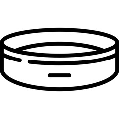 Outline of a round, shallow beauty headband for salon use, drawn in black on white.