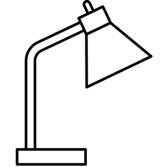 line art of a modern adjustable desk lamp, suitable for beauty salon equipment