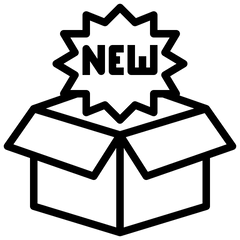Open box icon with 'NEW' label, representing latest beauty tools and equipment