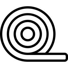 Outline of a rolled massage or beauty treatment mat, minimalist icon style