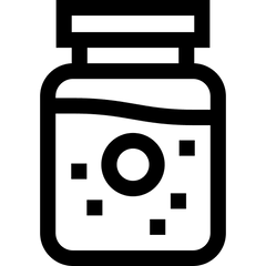Line art icon of a jar, representing bath or foot salt beauty product