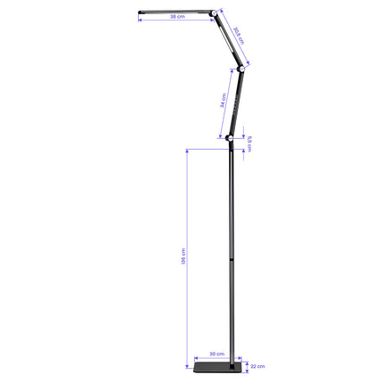 Juoda ACTIVESHOP Yoga LED lempa salonui – 22W stalviršio montavimas kosmetologijos kabinetui