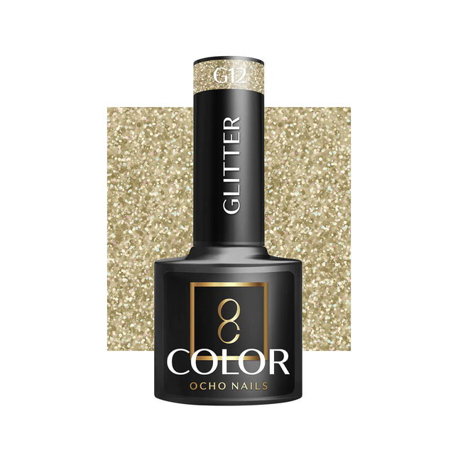 OCHO NAILS Hibridinis Nagų Lakas Glitter G12, 5 g