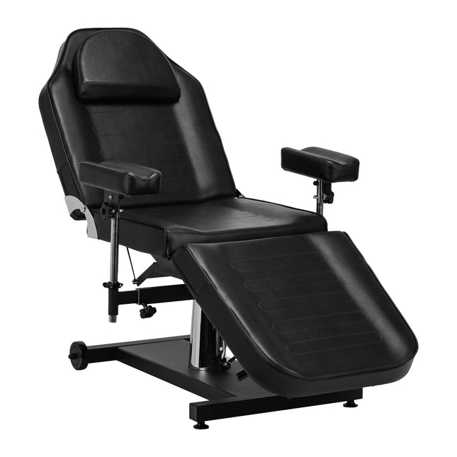 PRO INK 322F hidraulinė tatuiruočių kėdė juoda – profesionali ergonomiška kėdė tatuiruočių studijai
