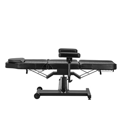 PRO INK 322F juoda kėdė tatuiruočių studijai – minimalistinis dizainas ir funkcionalumas