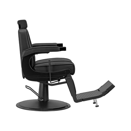 Hair System profesionali barberio kėdė su juodu rėmu – ergonomiška darbo vieta kirpėjui
