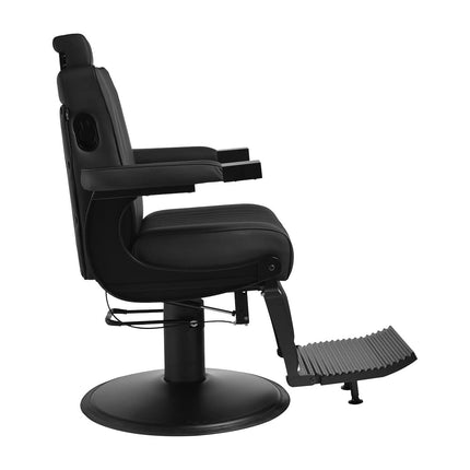 GABBIANO LEVI barberio baldas juodas – ergonomiška darbo vieta kirpykloje