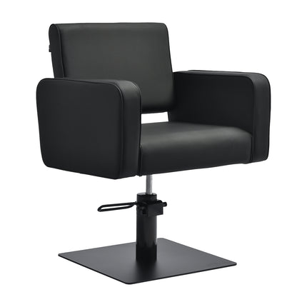 GABBIANO BILBAO hidraulinė kirpyklos kėdė juoda – ergonomiška salone profesionaliam kirpėjui