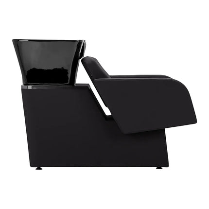 GABBIANO ELDA salono baldas – juoda kirpyklos plautuvė su ergonomišku dizainu darbo komfortui