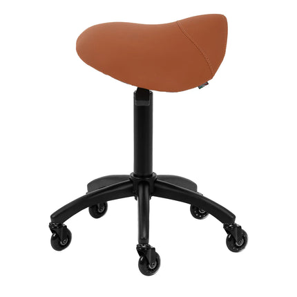 Profesionali meistro kėdė GABBIANO D032 – ruda balnelio sėdynė, ergonomika kirpėjams