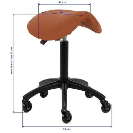 Meistro darbo kėdė GABBIANO D032 ruda – ergonomiški kirpyklos baldai profesionaliam salonui