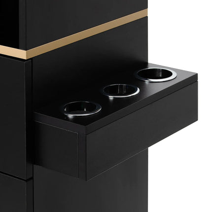 Profesionalus kirpyklos stendas GABBIANO TOTEM GOLD – tvarkinga darbo vieta salone