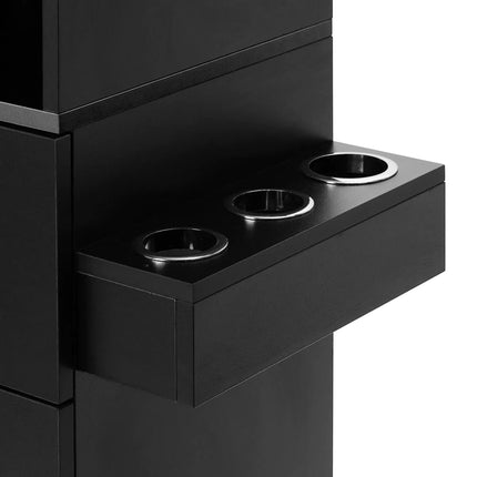 GABBIANO TOTEM BLACK – kompaktiškas kirpyklos baldas įrankių ir reikmenų saugojimui