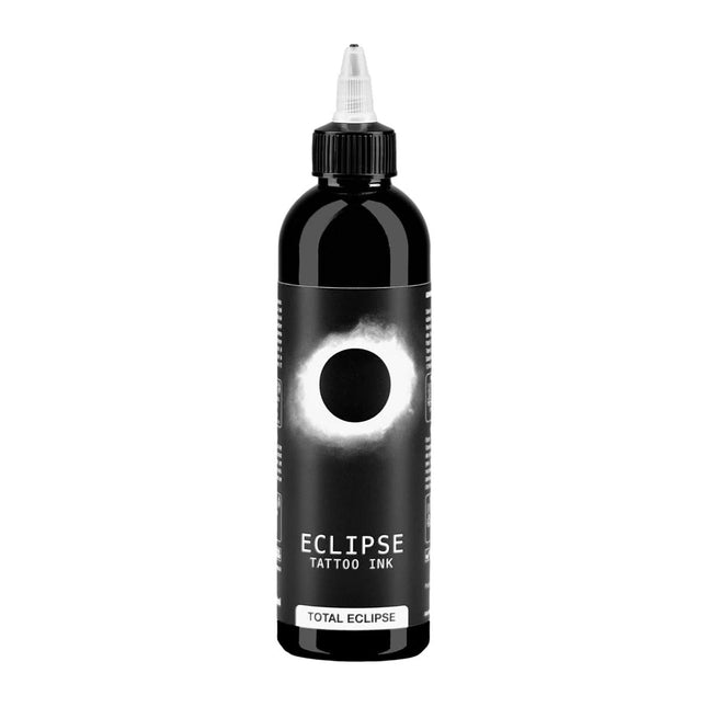 ECLIPSE Total Eclipse Black tatuiruočių dažai 150ml – profesionalūs juodi dažai kontūravimui ir šešėliavimui