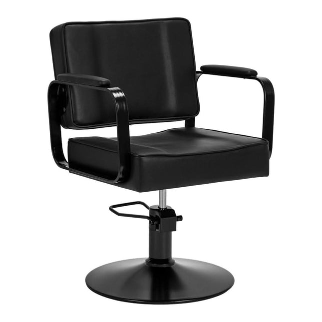 HAIR SYSTEM STUDIO NOIR hidraulinė kirpyklos kėdė juoda – baldai kirpykloms ir barbershopams