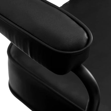 Juoda hidraulinė kirpyklos kėdė HAIR SYSTEM TRU NOIR – stilingas baldas moderniam barbershopui