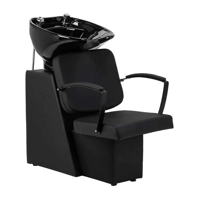 HAIR SYSTEM kirpyklos plautuvė EDGE NOIR juoda – ergonomiška salone naudojama plaukų plovimo plautuvė