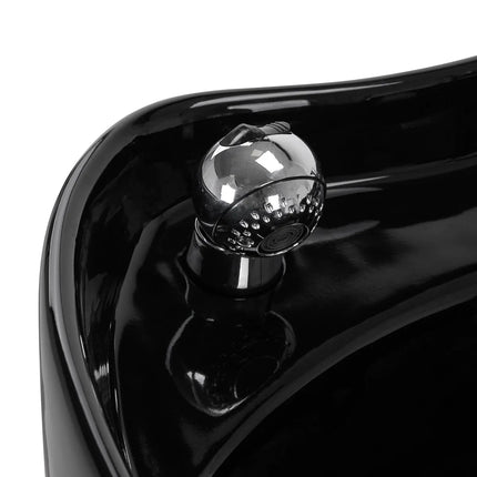 HAIR SYSTEM EDGE NOIR kirpyklos baldas – juoda plautuvė su ergonomiška atrama galvai