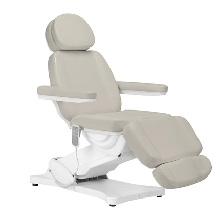 SILLON CLASSIC 3 motorų kosmetologinis gultas smėlio spalva – reguliuojamas aukštis ir nugarėlė