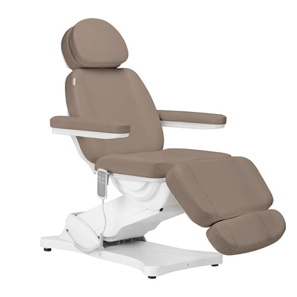 SILLON CLASSIC elektrinis gultas kosmetologei – 3 variklių reguliavimas rudos odos imitacijos apmušalu