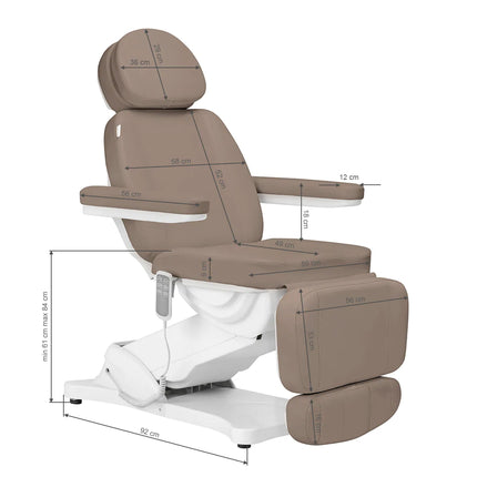 SILLON CLASSIC elektrinis kosmetologinis gultas rudas – ilgalaikis patikimumas intensyvaus salono naudojimui