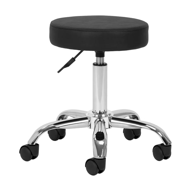 BeautyKit kosmetologinė meistro kėdė AM-310 juoda – ergonomiška kėdė grožio salonui su dujinio aukščio reguliavimo mechanizmu
