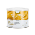 DEPILFLAX 100 auksinis depiliacinis vaškas skardinėje 500 ml – profesionalus minkštas vaškas salonams, visų odos tipų