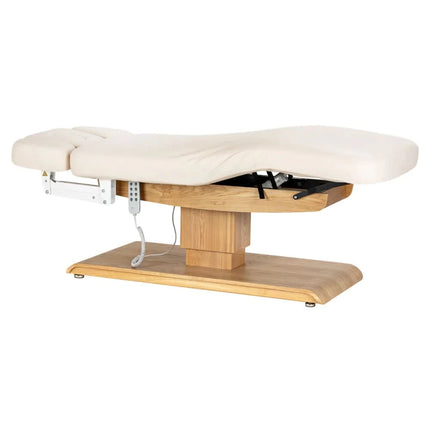 SILLON Relax SPA masažo gultas smėlio apmušalas rudas pagrindas ergonomiška konstrukcija
