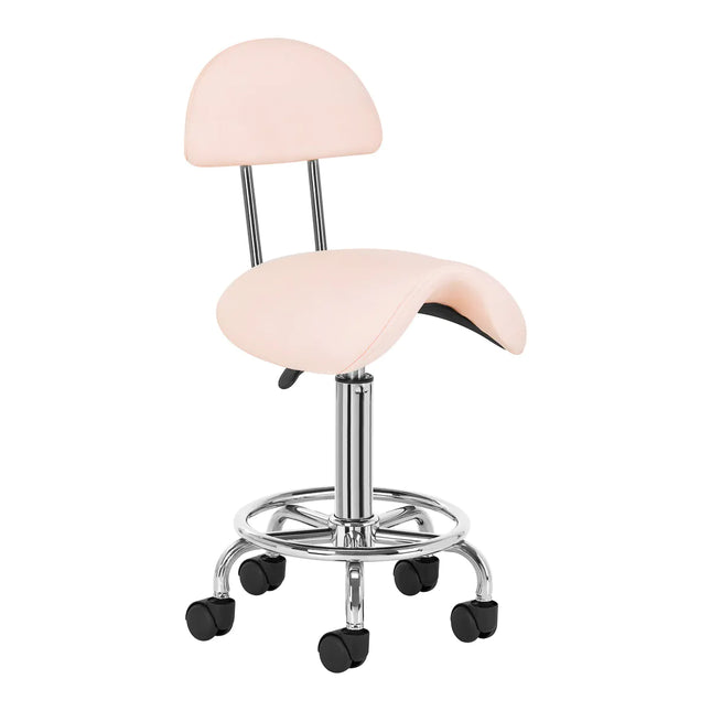 BeautyKit Meistro kėdė 6001 rožinė – ergonomiška grožio salono kėdė specialistams su aukščio reguliavimu