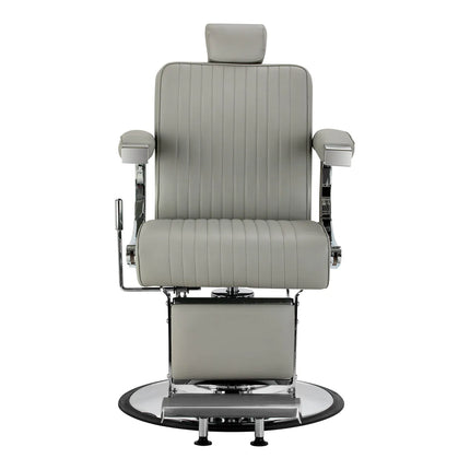 GABBIANO VISIONERIO barberio kėdė – stilingas pilkas dizainas moderniai kirpyklai ir barber shopui