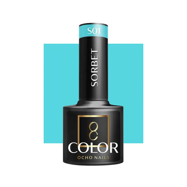 OCHO NAILS hibridinis nagų lakas Sorbet S01 5g – profesionalus pastelinės serijos atspalvis salonams