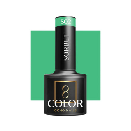 OCHO NAILS hibridinis nagų lakas SORBET S02 5g – profesionalus rožinis atspalvis manikiūrui ir pedikiūrui