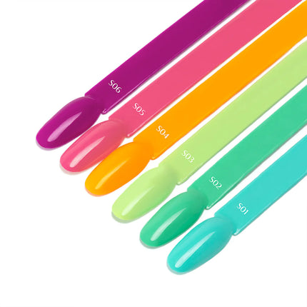 OCHO NAILS S04 hibridinis nagų lakas manikiūrui – profesionalus sorbet spalvos lakas nagų stilistams
