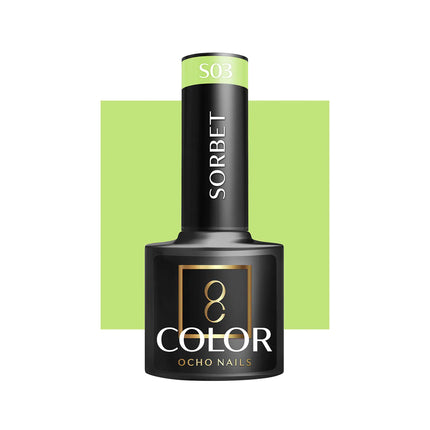 OCHO NAILS hibridinis nagų lakas Sorbet S03 5g – profesionalus manikiūro ir pedikiūro lakas nagų stilistams