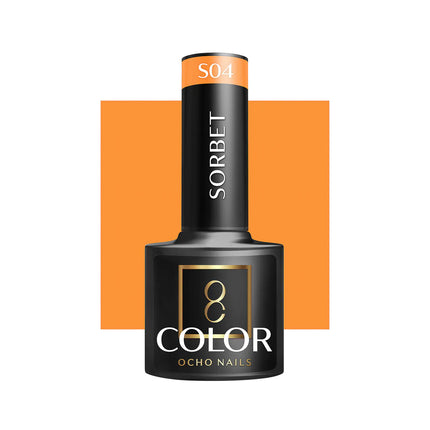 OCHO NAILS hibridinis nagų lakas SORBET S04 5g – pastelinės rožinės spalvos manikiūro lakas profesionaliam naudojimui