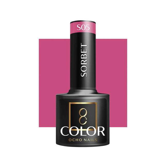 OCHO NAILS hibridinis nagų lakas Sorbet S05 5g – profesionalus manikiūro ir pedikiūro lakas nagų stilistams