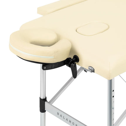 Balance stół składany do masażu aluminiowy 2 segmentowe cream