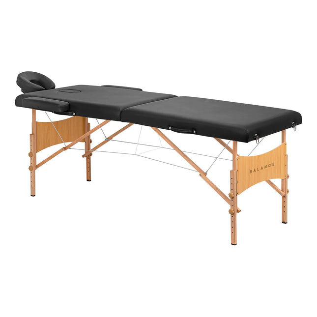 BALANCE LUX sulankstomas masažo stalas 2 segmentų 190×70 cm juodas profesionalams