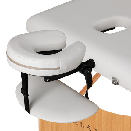 BALANCE masažo stalas fizioterapeutui – erdvi 190×70 cm darbo zona baltame darbelyje