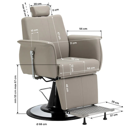 Barberio kėdė GABBIANO ATHENA visa apimtis – premium klasės sėdimoji įranga vyriškų grožio salonų interjerui