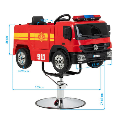 GABBIANO vaikiška kirpyklos kėdė Firetruck, raudona