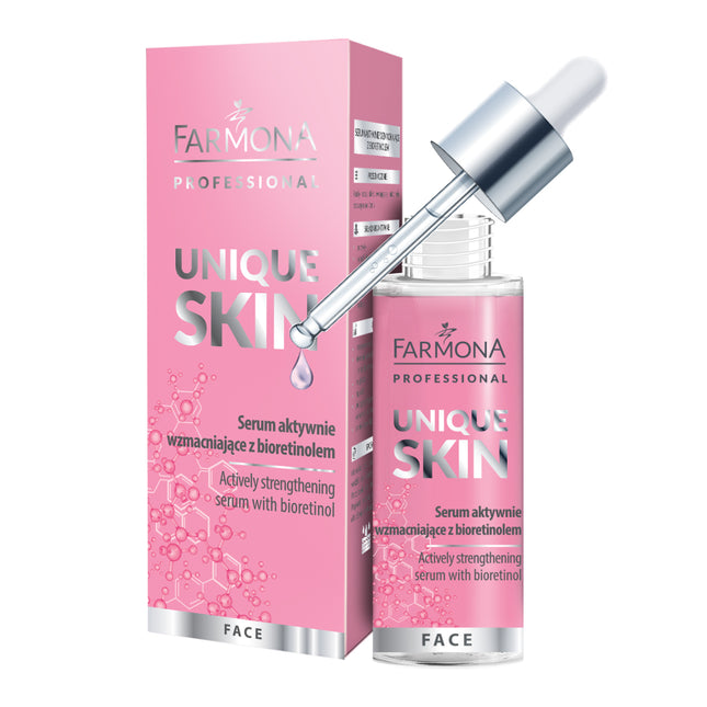 Farmona UNIQUE SKIN aktyviai stiprinantis naktinis serumas su bioretinoliu 30ml – odos barjerą stiprinantis vakaro serumas