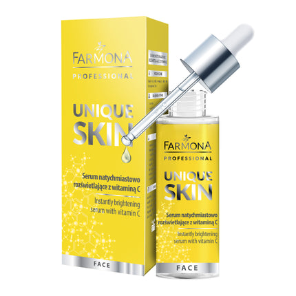FARMONA UNIQUE SKIN švytėjimą suteikiantis vitamino C serumas 30 ml – profesionalus veido serumas pigmentinėms dėmėms