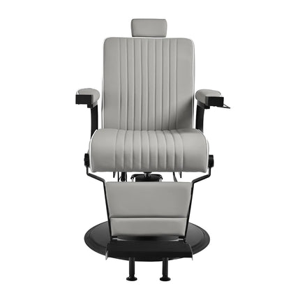 GABBIANO LEVI barber chair juodas metalinis rėmas – ergonomiška sėdima vieta klientui