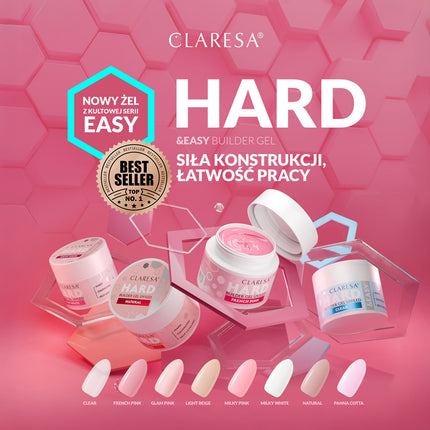 CLARESA statybinis nagų gelis salonams – 12g tūrio profesionalus priauginimo gelis dideliam klientų srautui