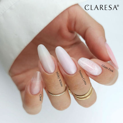 Profesionalus statybinis nagų gelis CLARESA GLAM PINK atspalvio 45g – greitas ir kontroliuojamas aplikavimas