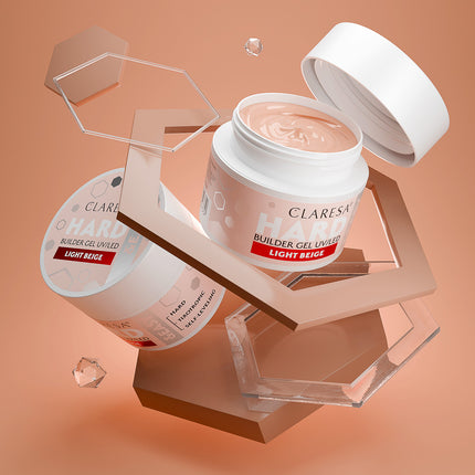 CLARESA HARD&EASY 45g nagų gelis – tvirtas priauginimo gelis intensyviam salonų darbui
