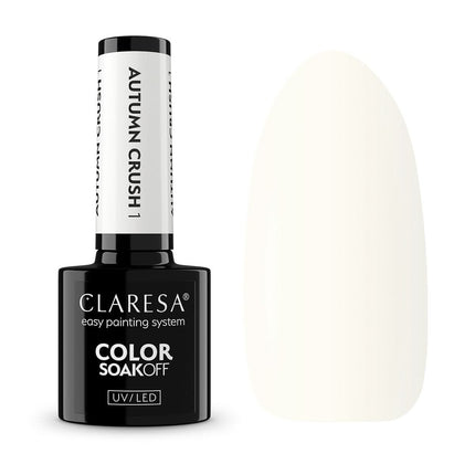 CLARESA hibridinis nagų lakas AUTUMN CRUSH 1 5g – pieniškasis smėlis su perlų žvilgesiu manikiūrui