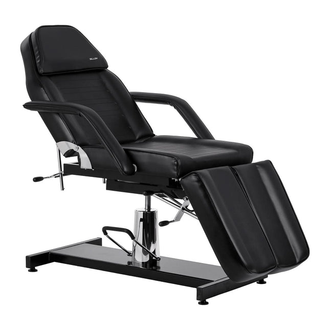 Hidraulinis kosmetologinis pedikiūro fotelis SILLON 210 su supimo mechanizmu ir dalinama pakoja, juodas